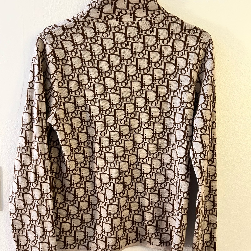 Vintage Dior oblique patterned mock neck Turtleneck Sweater - Picture 3 of 4